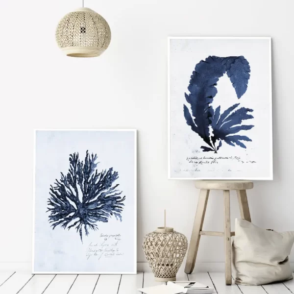 cuadros corales azules impreso en canvas